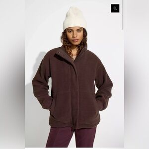 Mondetta Women's Chocolate Teddy Fleece Jacket Size Large